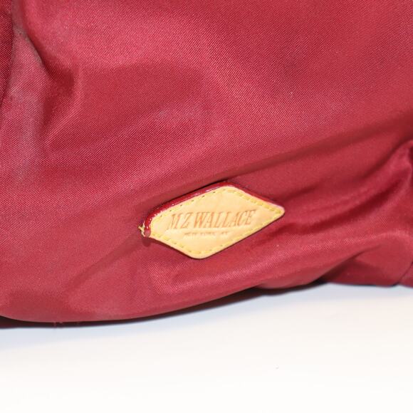 MZ Wallace Burgundy Nylon Tote with Black Leather Trim & Pouch - Picture 5 of 8